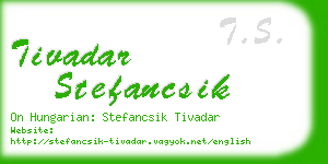 tivadar stefancsik business card